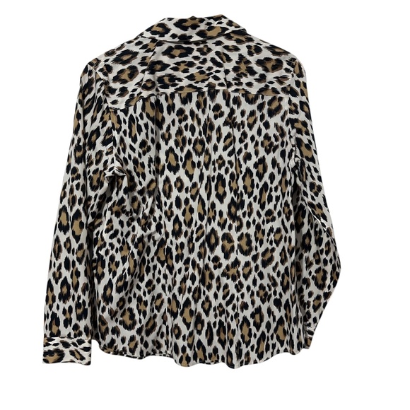 Chicos Womens Animal Print Shirt Size 1 (S) Cotton Button Down No Iron - Picture 2 of 5
